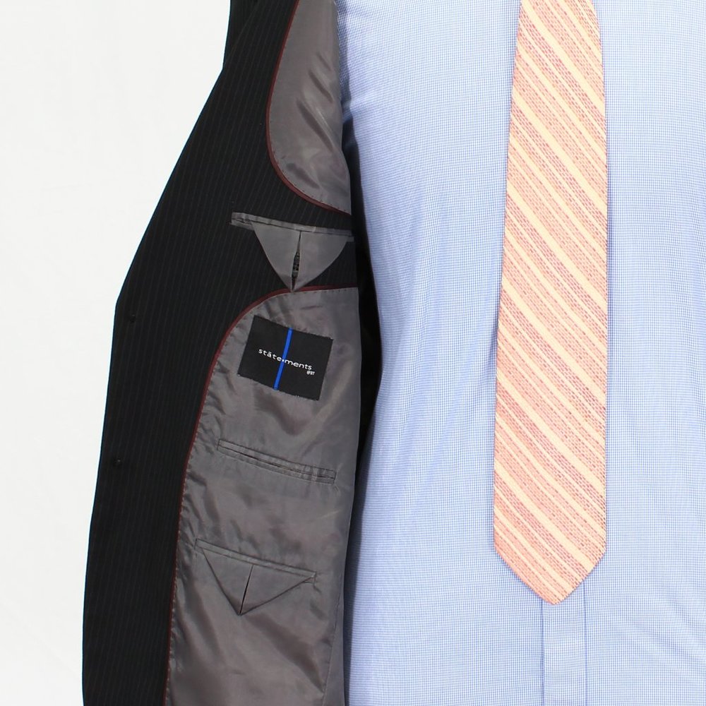 Statements 42L 36x31 Gray Striped 2-Button Suit R195 - Picture 11 of 15